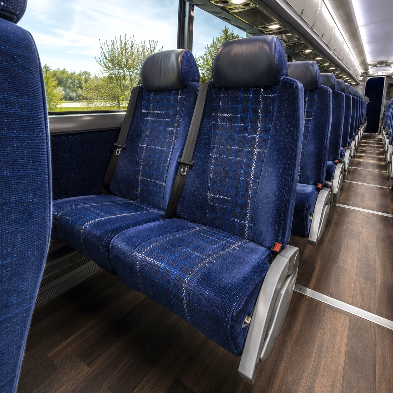 56 passenger charter bus inside